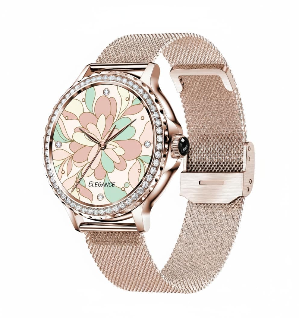 Pard Smart Watch for Women with Bluetooth Calls, 1.3" HD Elegant Diamond Bezel Fitness Tracker with Heart Rate Sleep Monitor, IP68 Waterproof Pedometer, Stylish Sports Watch for Android iOS