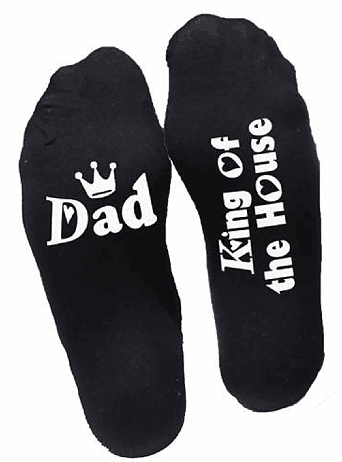 EASYHONFunny Socks, Novelty Gift Cotton Socks For Dad and MOM King Queen Of The House Crew Socks