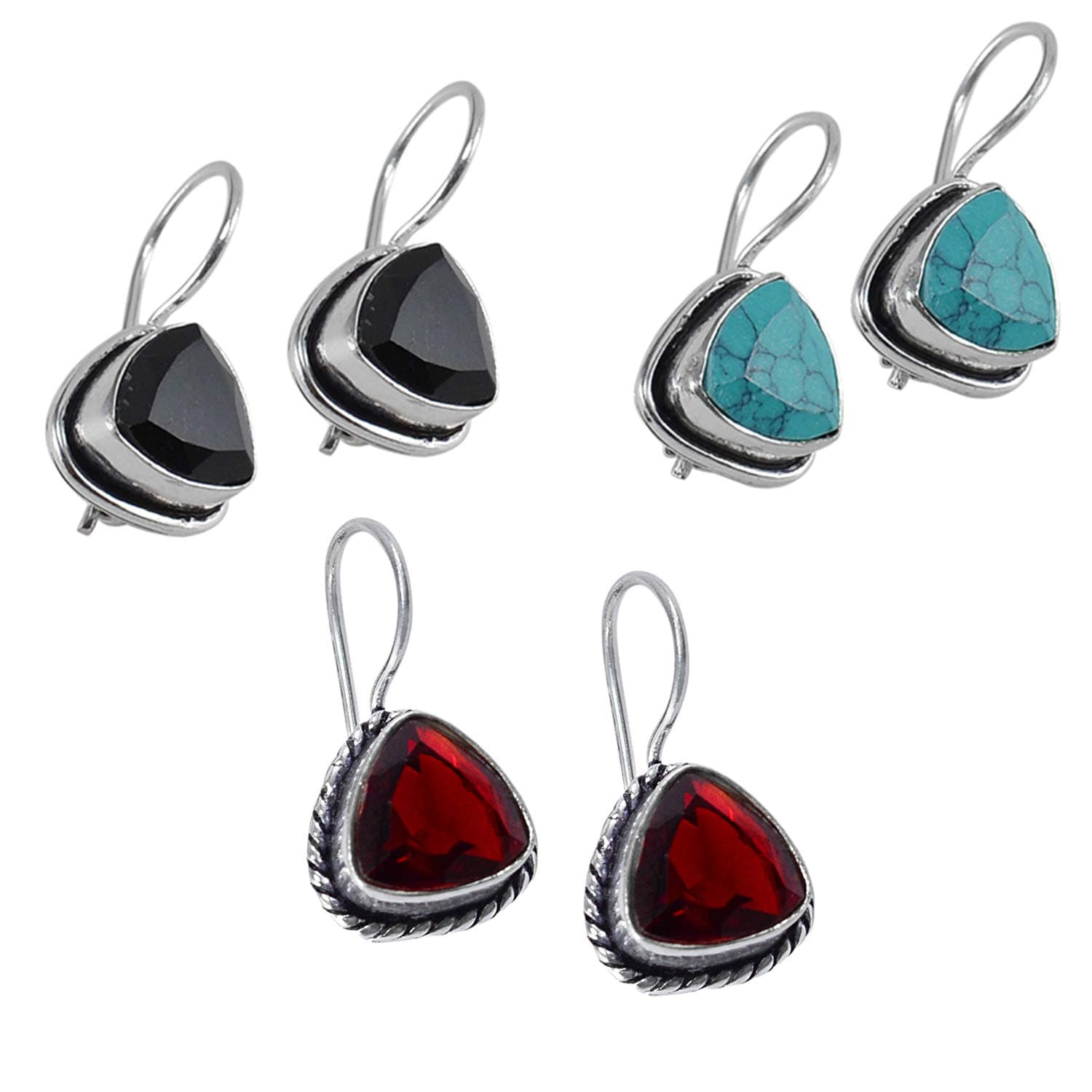 Silver Plated - Gemstone 925 Silver Plated Earring For Women & Girls