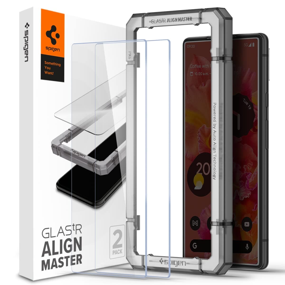 Spigen GLAStR Align Master designed for Google Pixel 6 Screen Protector Premium Tempered Glass - [Case Friendly - 2 PACK]