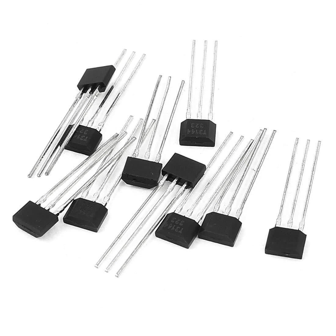sourcingmap 10 Pcs A3144 3Pin Sensitive Hall Effect Switch Sensor