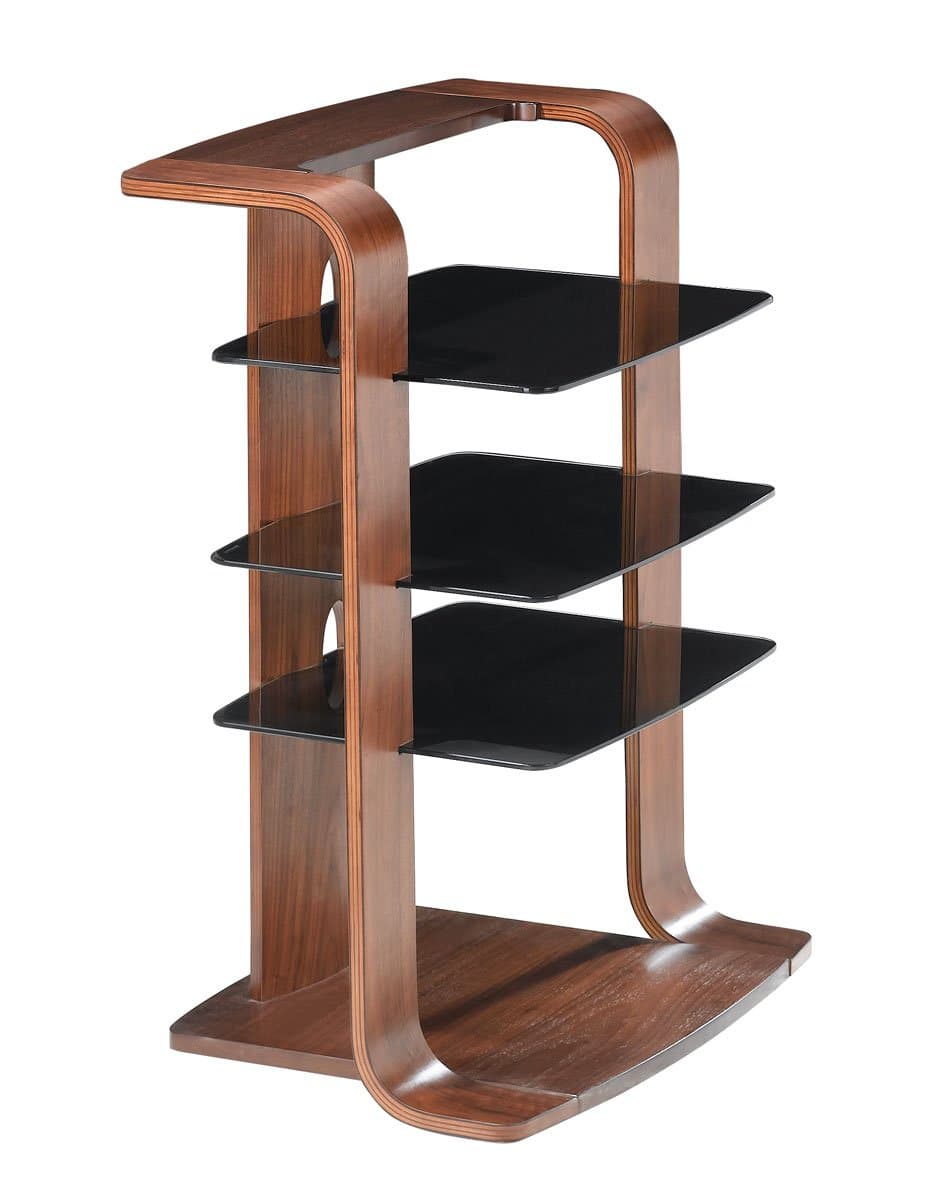 Jual Florence Curved Walnut and Black Hi-Fi Stand