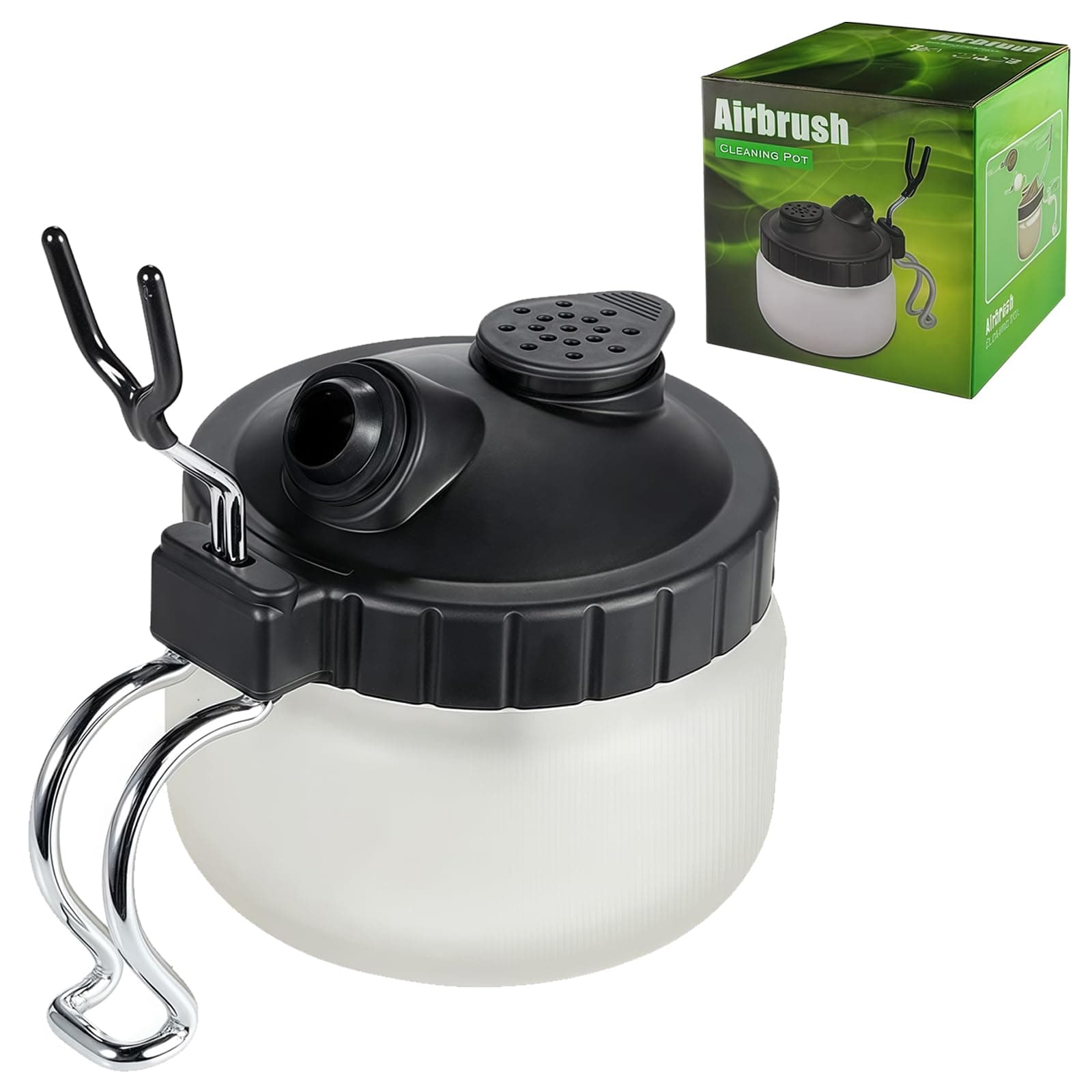 Airbrush Cleaning Pot Glass Bottles Holder Paint Station Filter Cleaner Kit