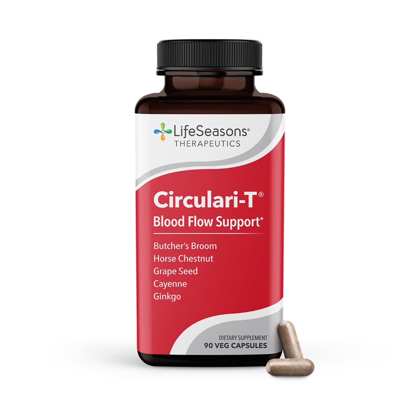 Circulari-T - Blood Circulation Support Supplement - Butcher’s Broom, Ginkgo, Cayenne, Grape Seed & Horse Chestnut - Artery Capillary & Vein Health - Improve Blood Flow - 90 Capsules