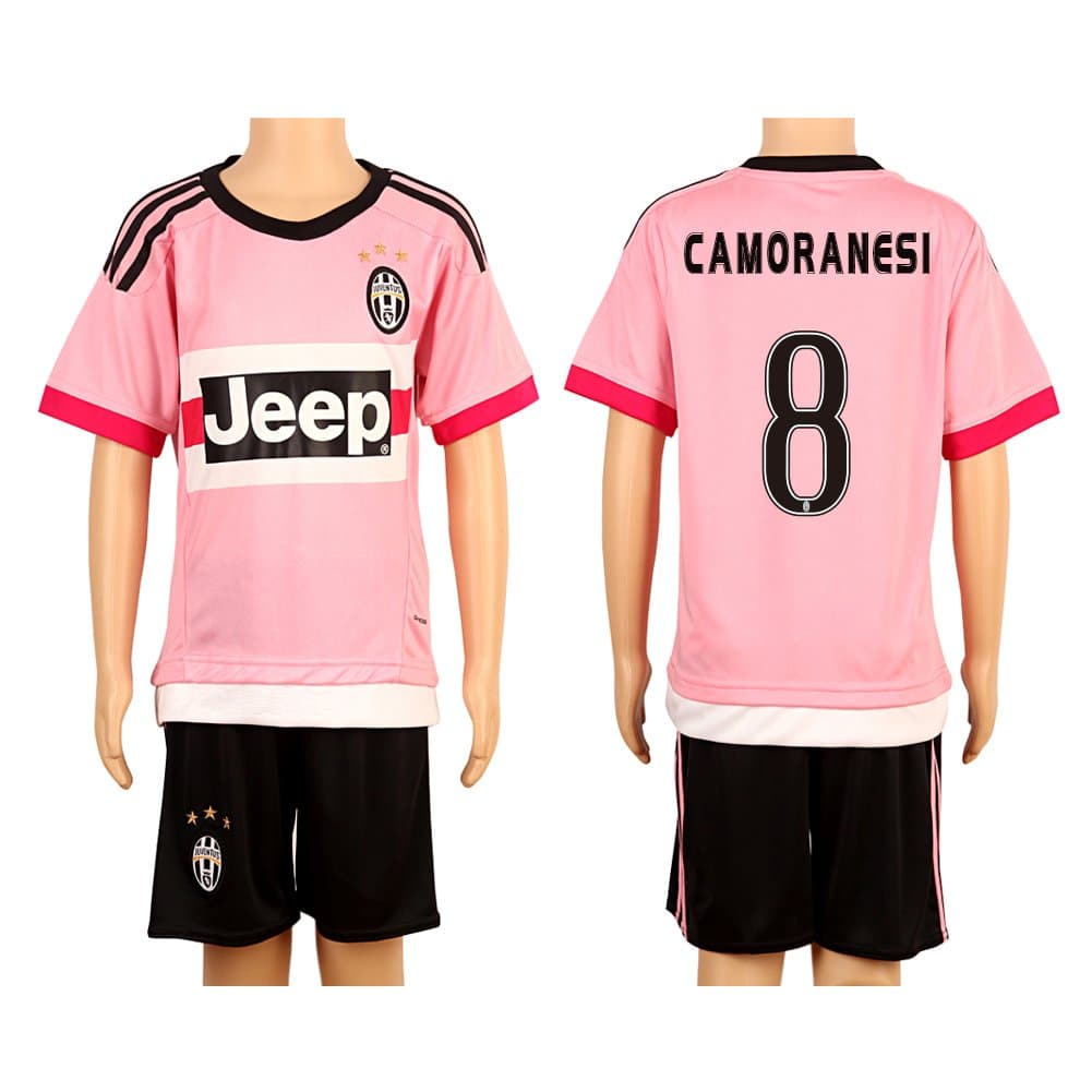 Pink #8 Camoranesi Away Kids Youth Soccer Jersey (2015/16)