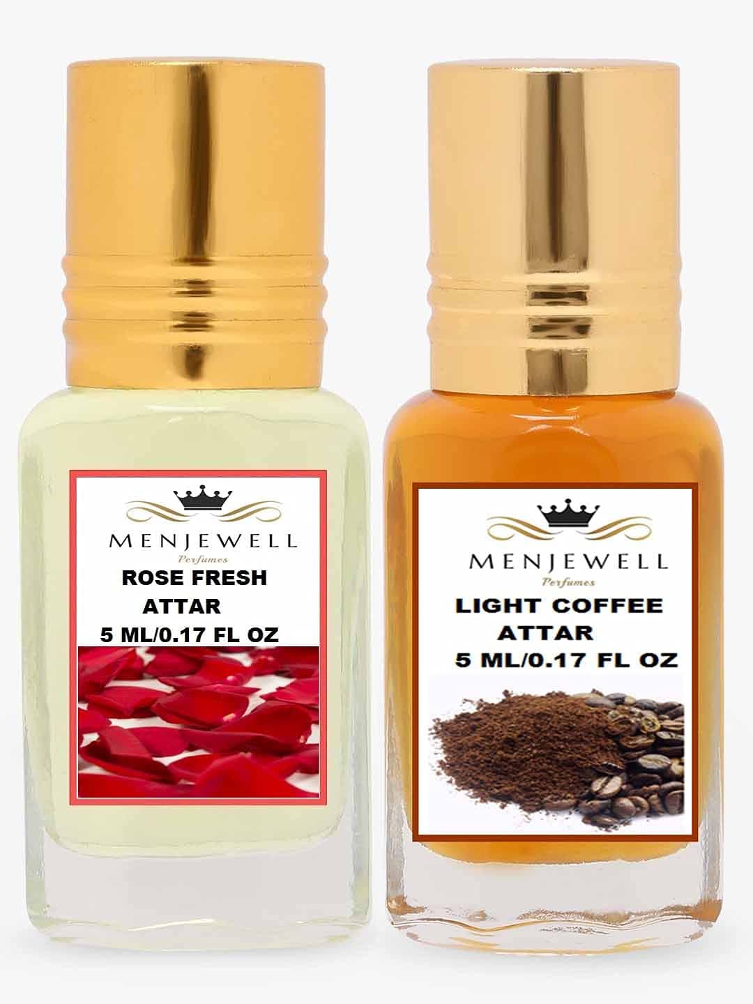 MenjewellRose And Coffee Attar Combo For Men & Women (Pack Of 2) 5ml