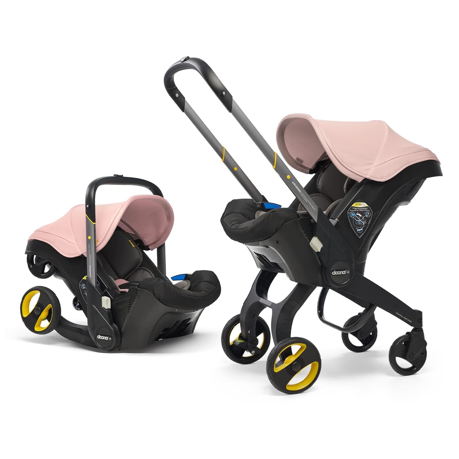 Baby Car Seat & Travel Stroller Blush Pink - Convertible Infant Car Seat, Carry Cot and Pram with 5 Point Safety Harness - Ergonomic Pushchair and Travel System - Latch Base Sold Separately*