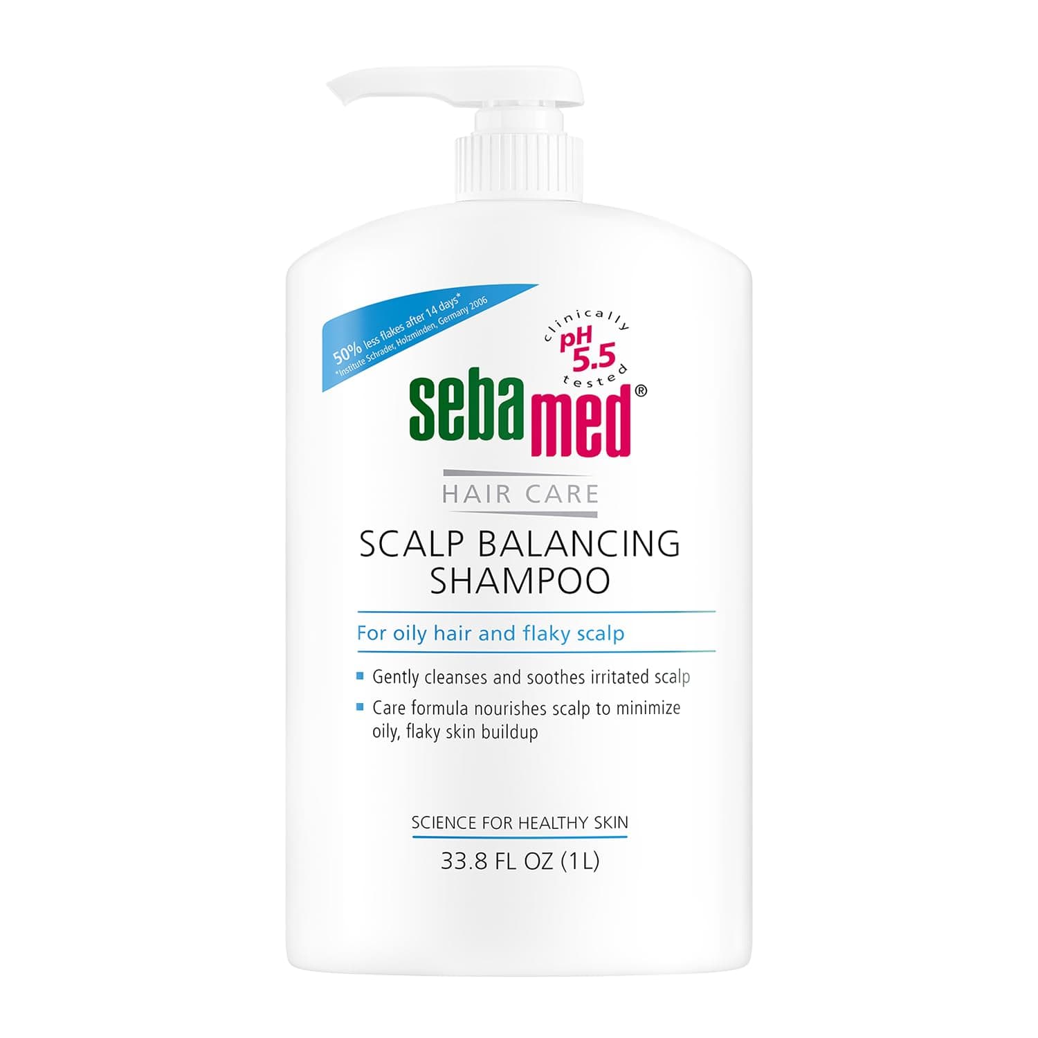 Sebamed Scalp Balancing Shampoo - Gentle Anti-Dandruff Shampoo Formula for Oily Hair and Flaky Scalp, 1 Litre with Pump