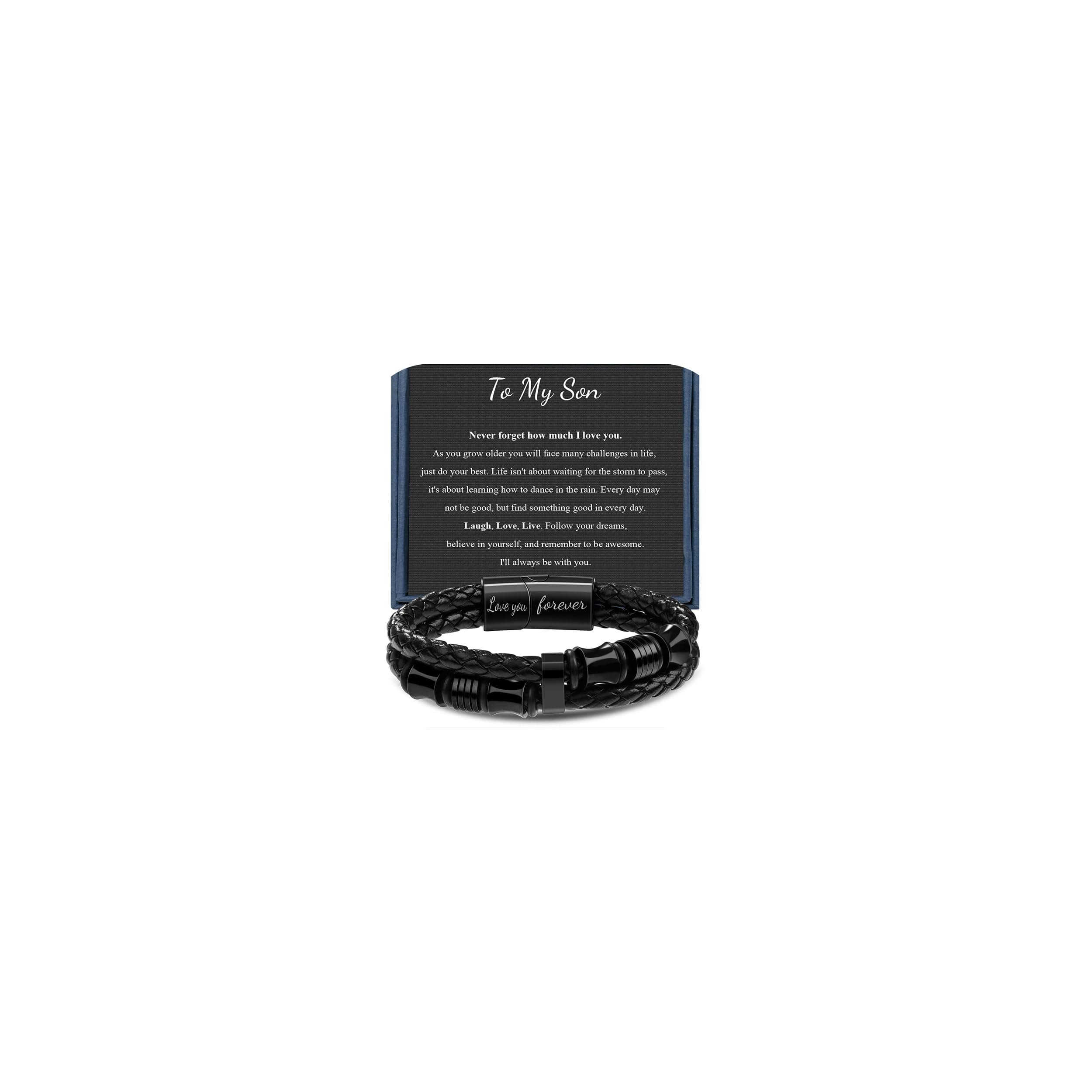 Gifts for Man Double-Row Braided Leather Bracelet for Men Cool Gifts for Dad Son Boyfriend Husband Birthday Gifts for Anniversary Leather Bracelet Christmas Anniversary 7.5 8.5 9 Inches