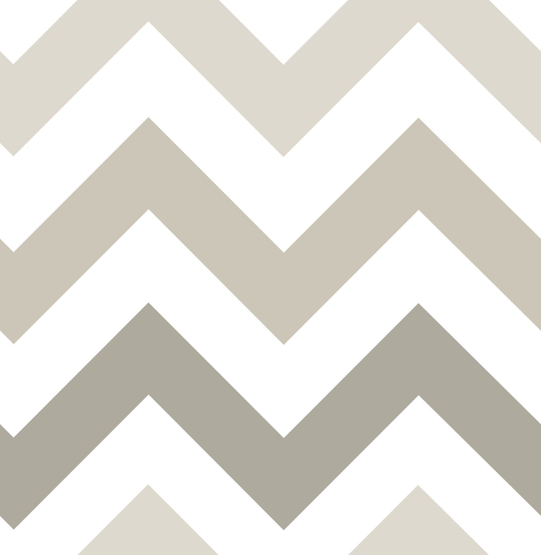 Wall Pops NU1416 Taupe Zig Zag Peel and Stick Wallpaper