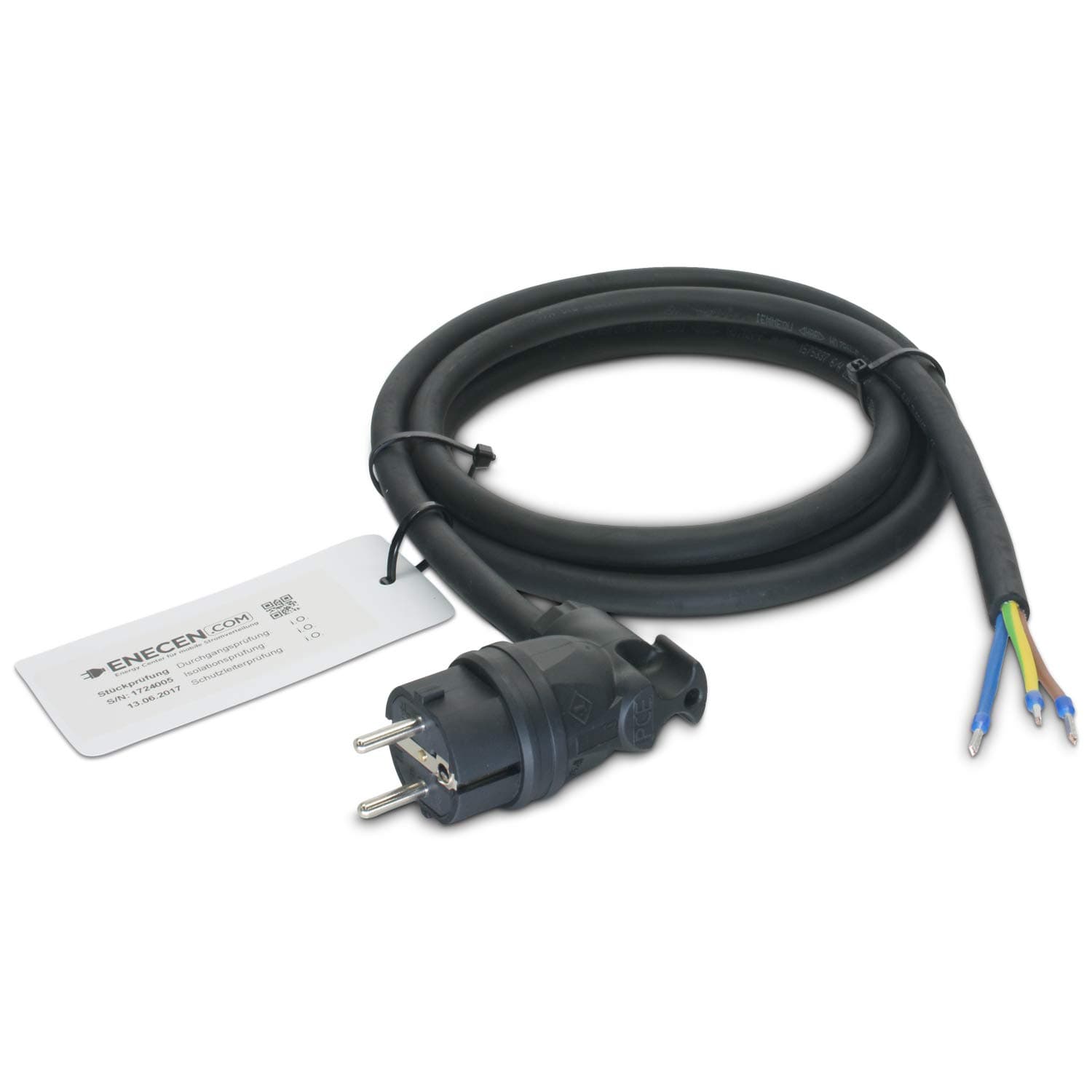 Device connection cable 230 V/16 A IP44 H07RN-F 3 x 1.5 mm² with Rubber Angled Male Connector