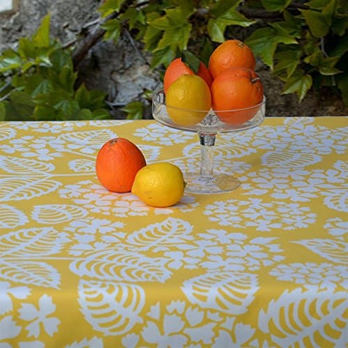 Sun Flower Coated Cotton Tablecloth 160 cm x 240 cm (Yellow)-Hydrangea