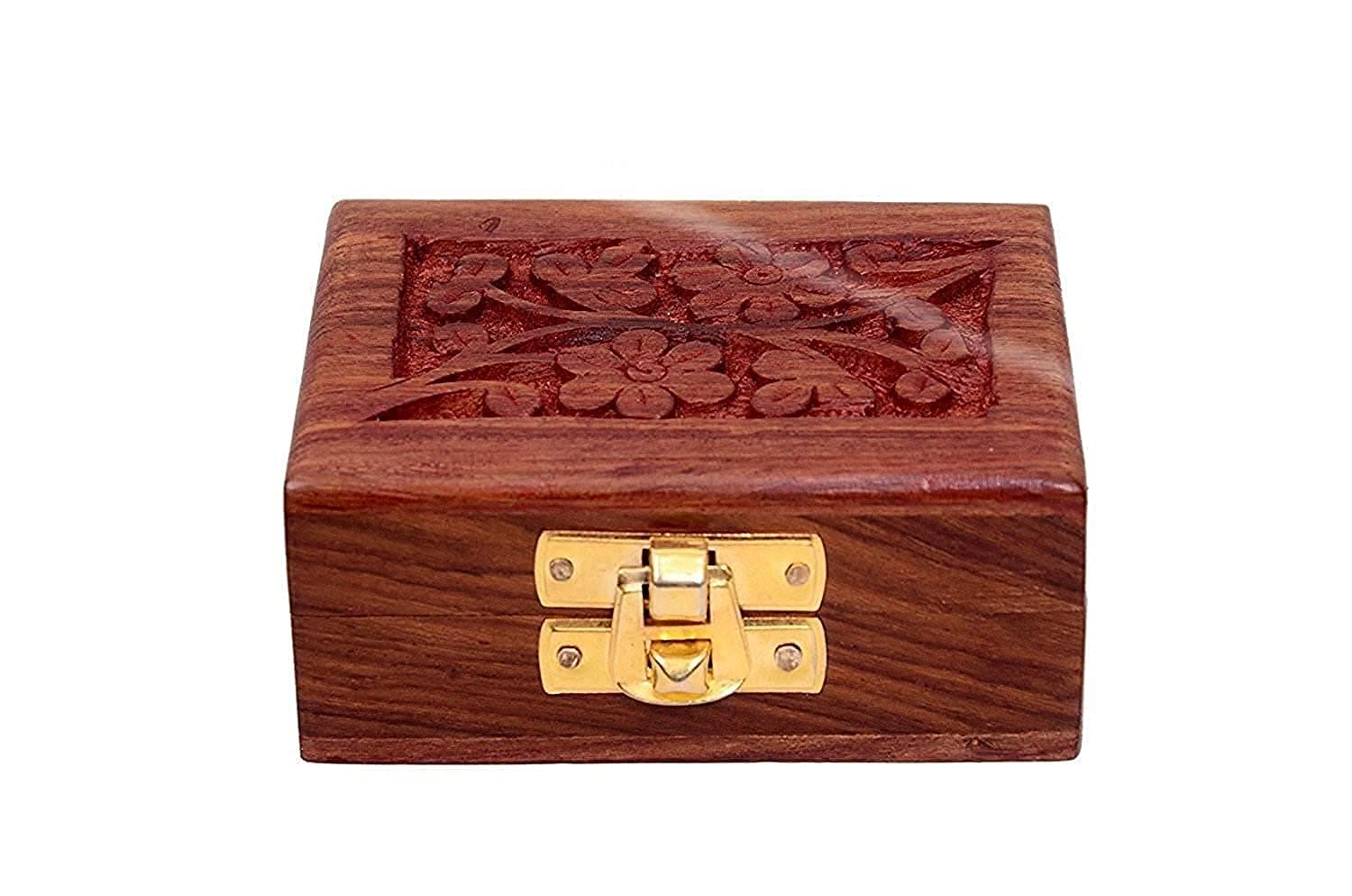 Kunslter Wooden Small Storage Box for Jewellery/ Gifts/ Showcase (Pack Of 1) (Size - 9 x 6.5 x 4 Cm)