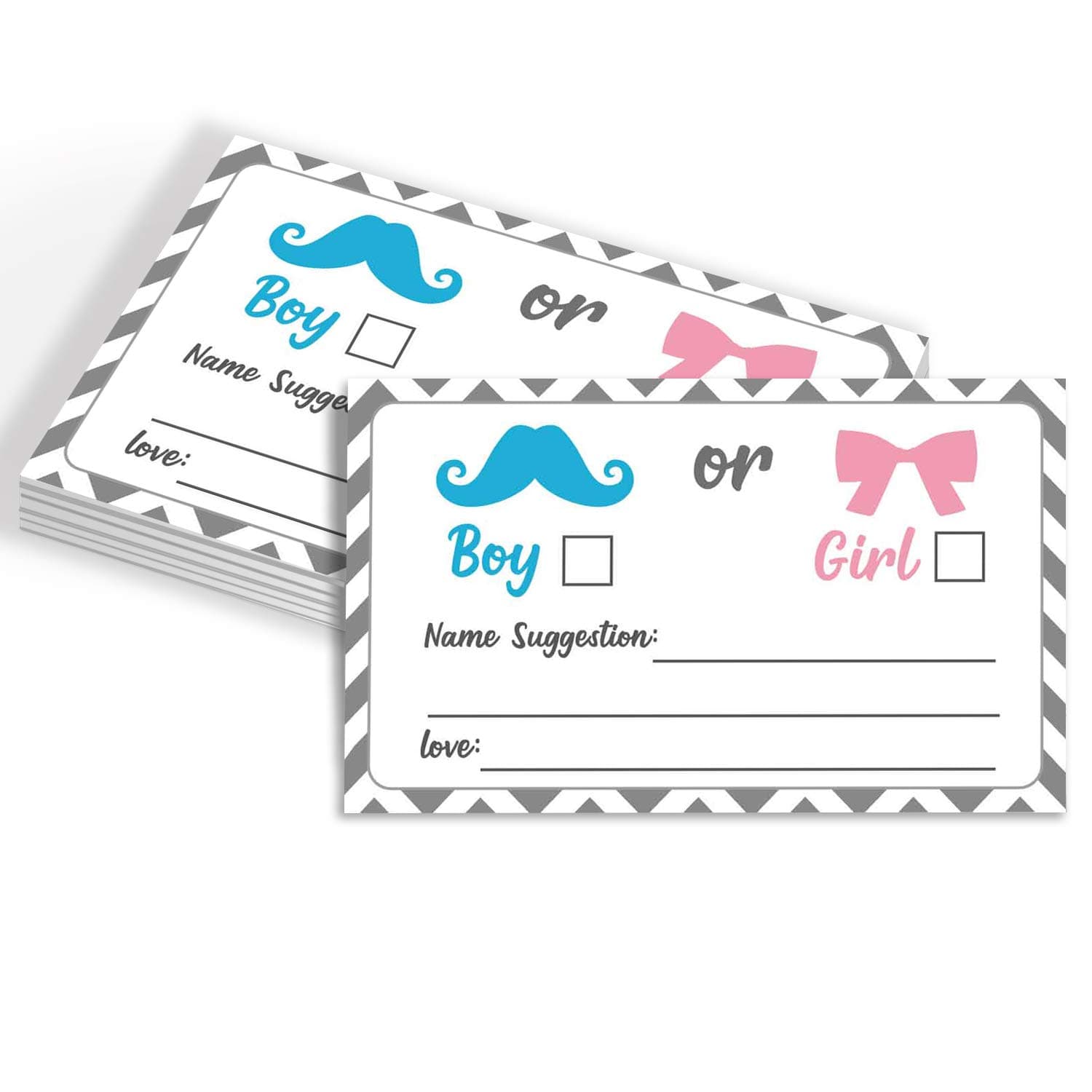 50 Gender Reveal Party Voting Cards, Gender Reveal Party game, Baby Shower Game Cards, Girl or Boy Cast Your Vote Cards, Pink and Blue, Little Man or Miss, 3.5 x 2 Inches.