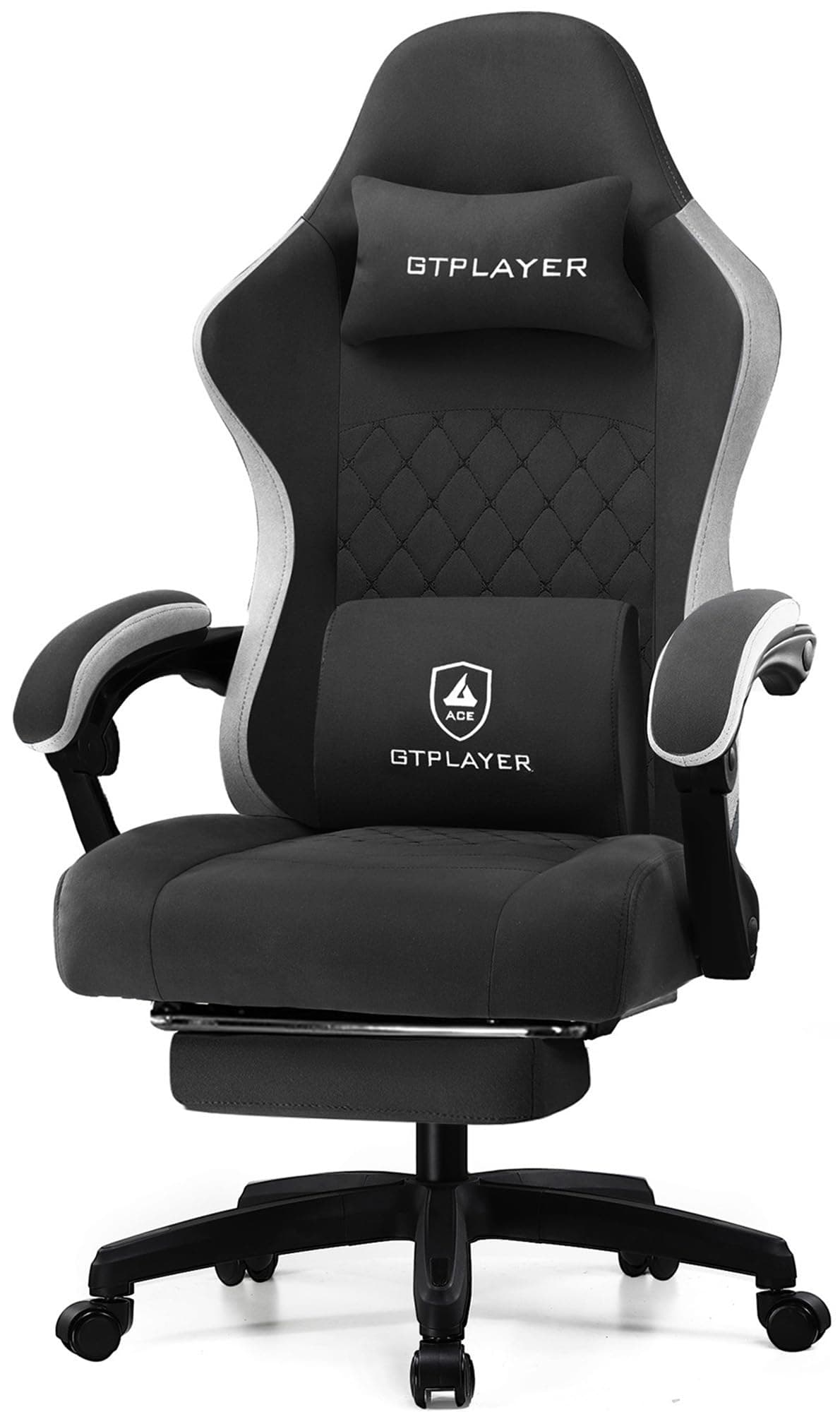 Gaming Chair, Computer Office Chair with Pocket Spring Cushion, Linkage Armrests and Footrest, High Back Ergonomic Computer Chair with Lumbar Support Task Chair with Footrest