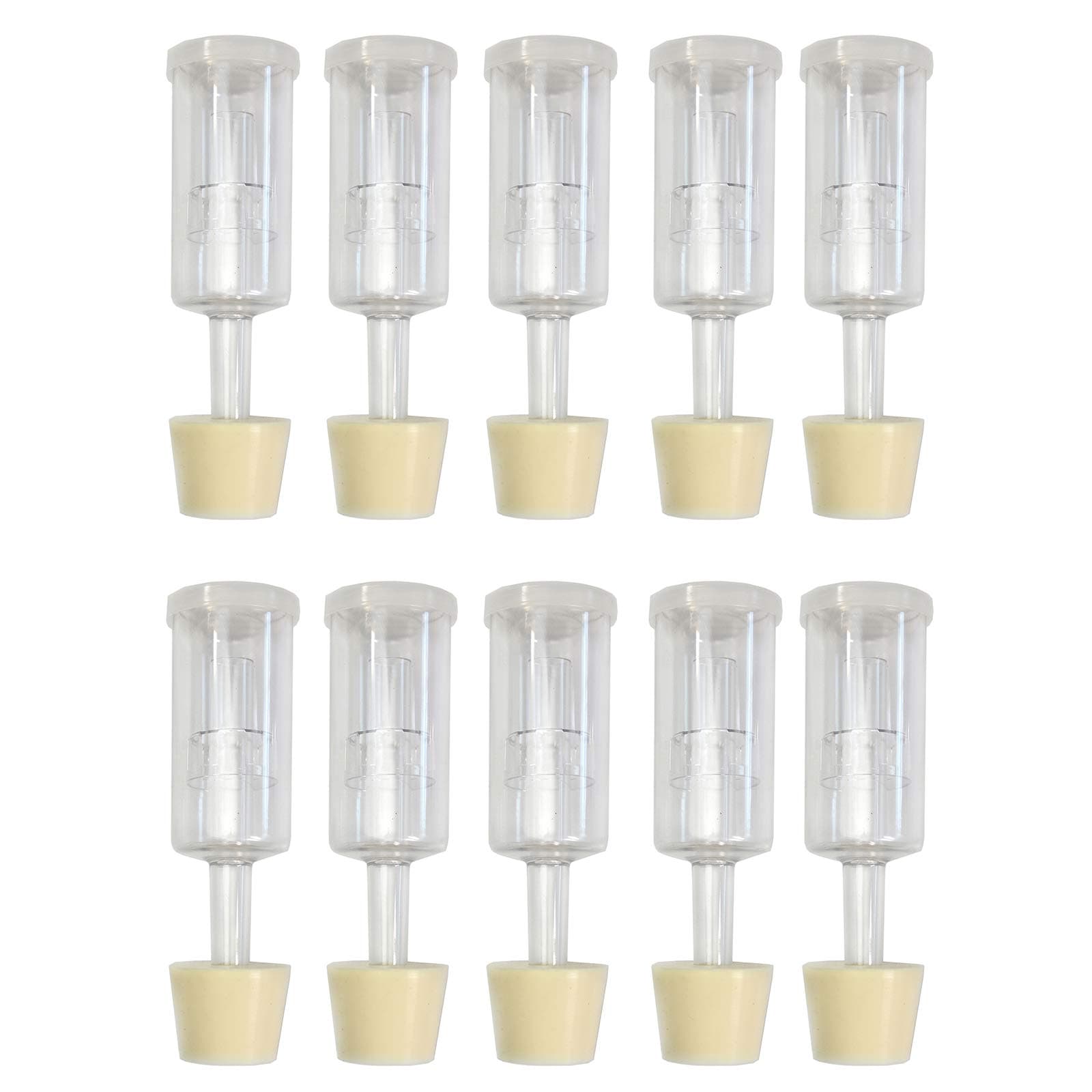 (10 Pack) Three-Piece Airlock and Drilled #6 Stopper Fermentation Beer Making Wine Making Kombucha Fits Gallon Jugs