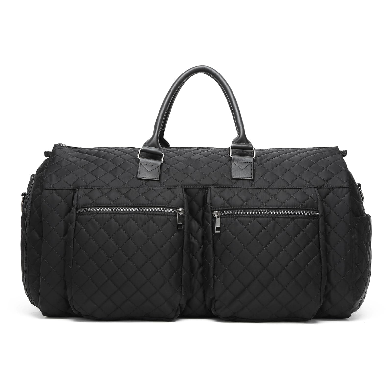 seyfocnia Garment Bags for Travel,Convertible Carry on Garment Duffle Bags for Hanging Clothes - 2 in 1 Hanging Suitcase Suit Bags Weekender Bag with Shoe Pouch for Women Black