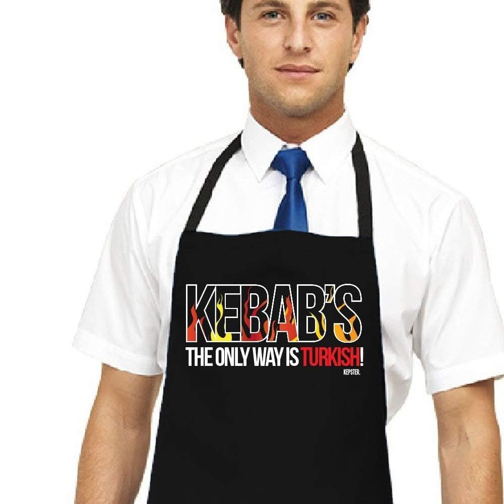 Turkish Kebab Shop Apron, The only way is turkish, Turkish Doner, Kebap Uniform Black BBQ Kepster Apron