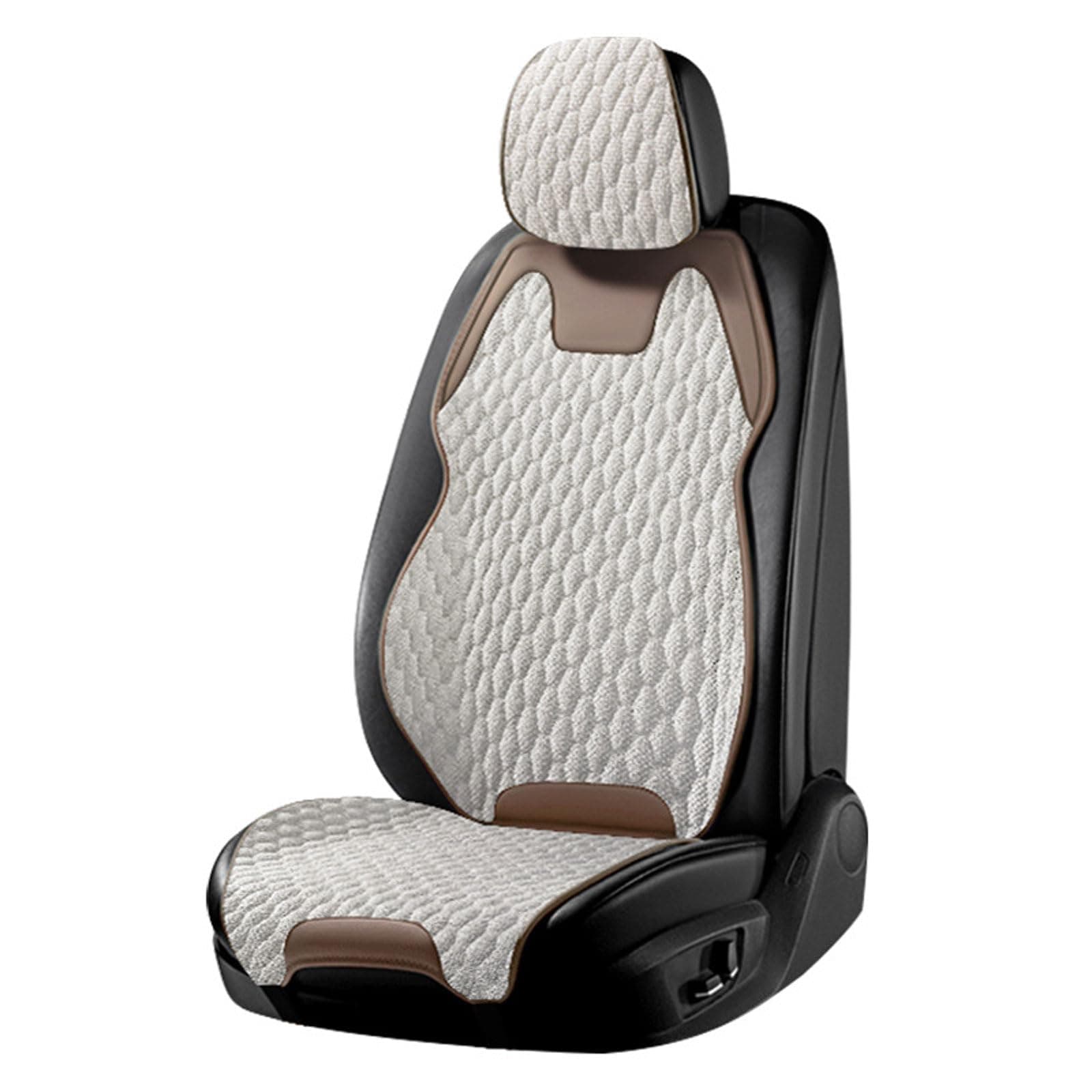 KKJHNBTS Car Seat Cover for Kia Parktown/Picanto(SA)/Picanto Zapp(SA)/Picanto Zipp(SA) 2000-2024, Seat Cover Sets Front Rear All Weather Semi-Surrounded Anti-Slip Durable Car Accessories,Beige