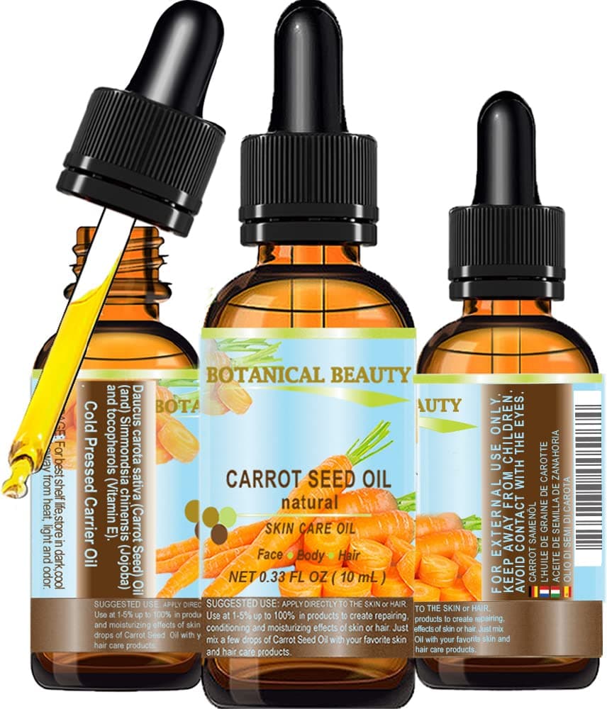 Botanical Beauty Carrot Seed Oil Natural Cold Pressed Carrier Oil 10 ml