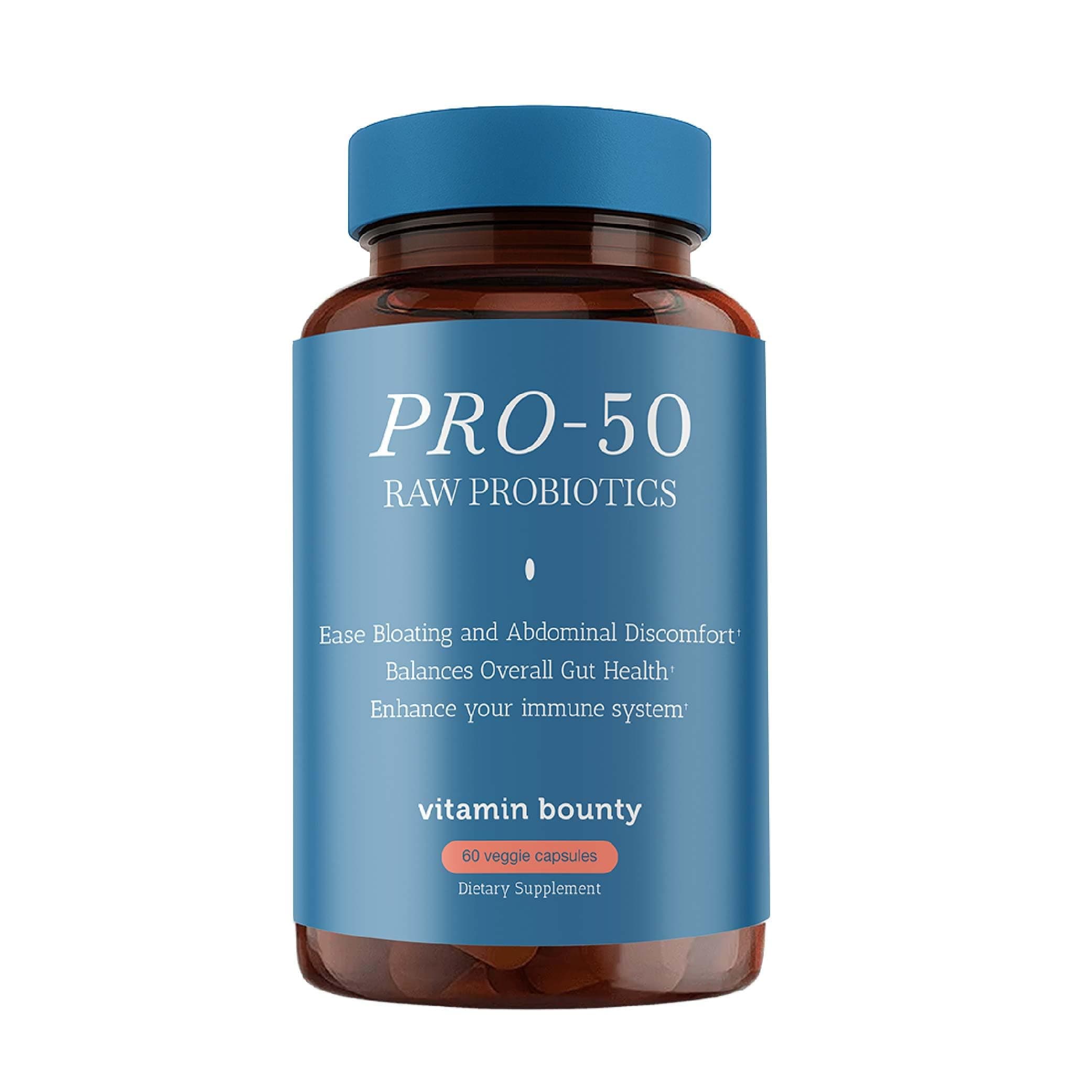 Pro-50 Probiotics 50 Billion CFU for Women & Men - 13 Multi Strain Probiotic + Prebiotic - Digestive Health Supplements for Gut Health Support - Delayed Release Capsules for Men & Women