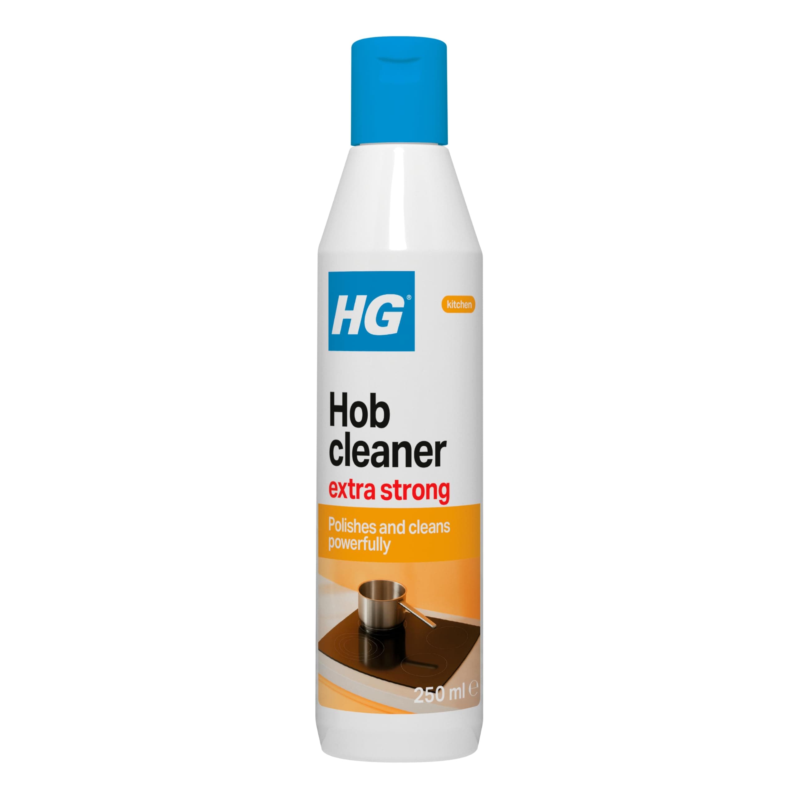 HG Hob Cleaner Extra Strong, Effective Kitchen Degreaser & Induction Hob Cleaner & Protector, Safe for Electric & Gas Cookers, Safe Stove Top Cleaner, Fresh Fragrance & Maximum Shine - 250 ml