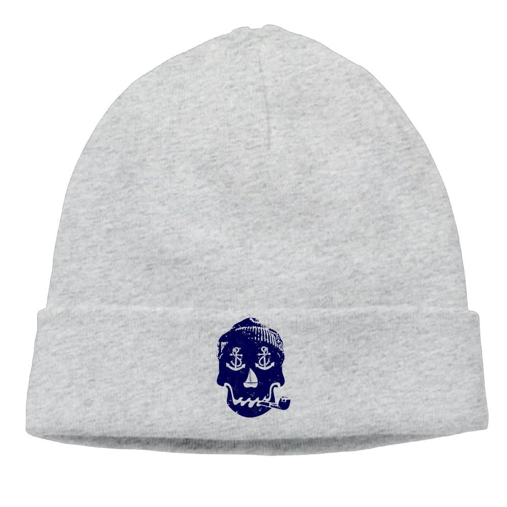 PREWV Funny Sailor Skull Sailboat Fishing Navy Beanie Hat Knit Hat Skull Cap