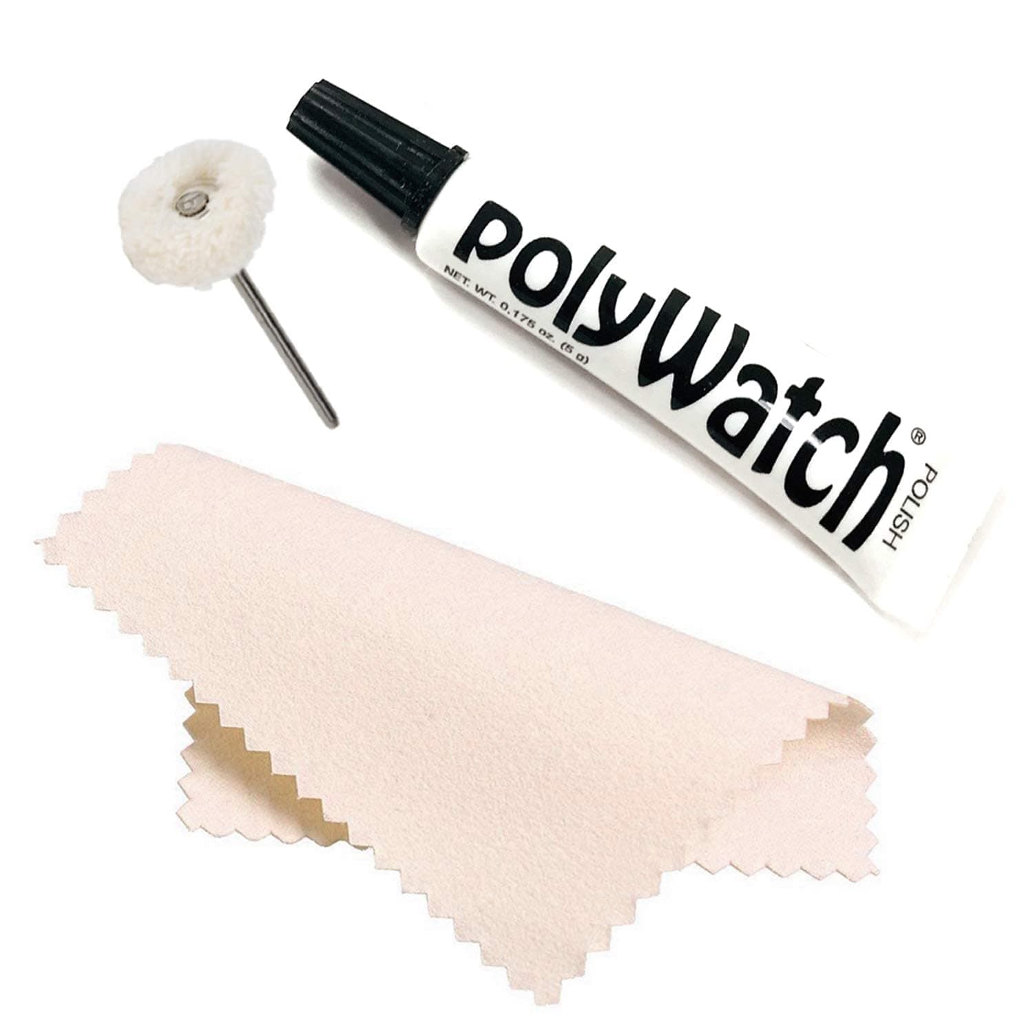Plastic Watch Cleaning Kit – 5ml Watch Polish Scratch Remover for Plastic, Acrylic & Hesalite Crystals – Includes Buffing String & Polishing Cloth – Restores Clarity