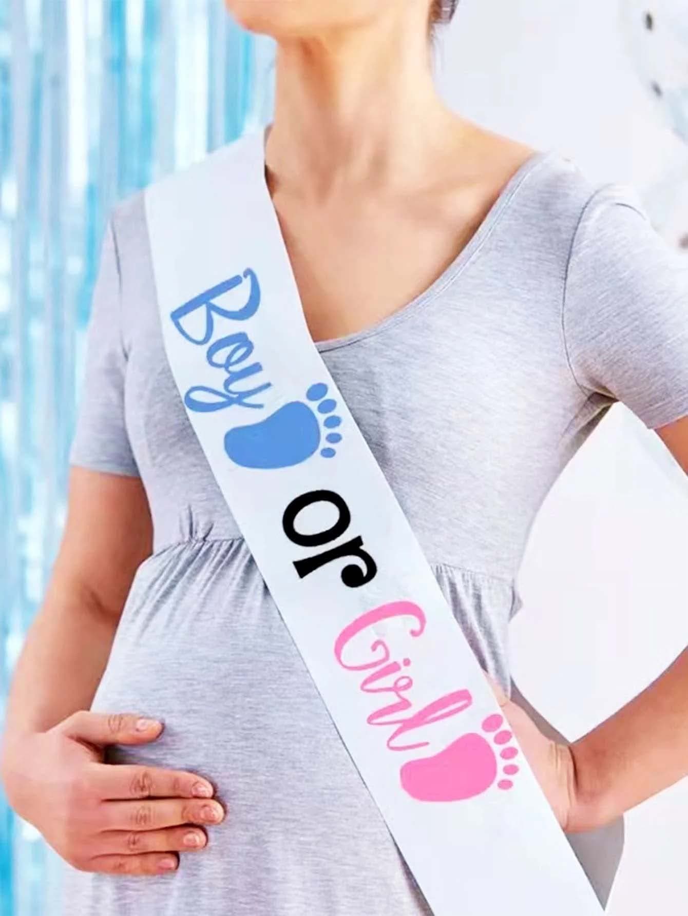 MARGOUN Sash Boy or Girl Slogan Graphic Party Sash Party Supplies - Blue Pink (Boy OR Girl)
