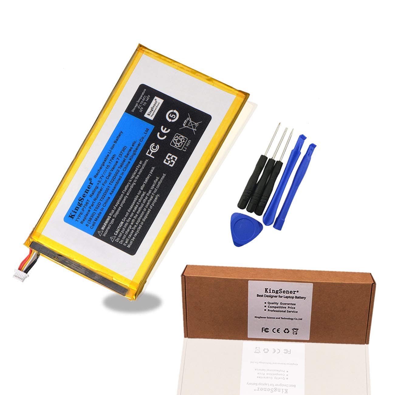 KingSener New P706T Tablet Battery for DELL Venue 7 3730 Venue 8 3830 T01C T02D001 T02D002 0CJP38 02PDJW 3.7V 15.17WH