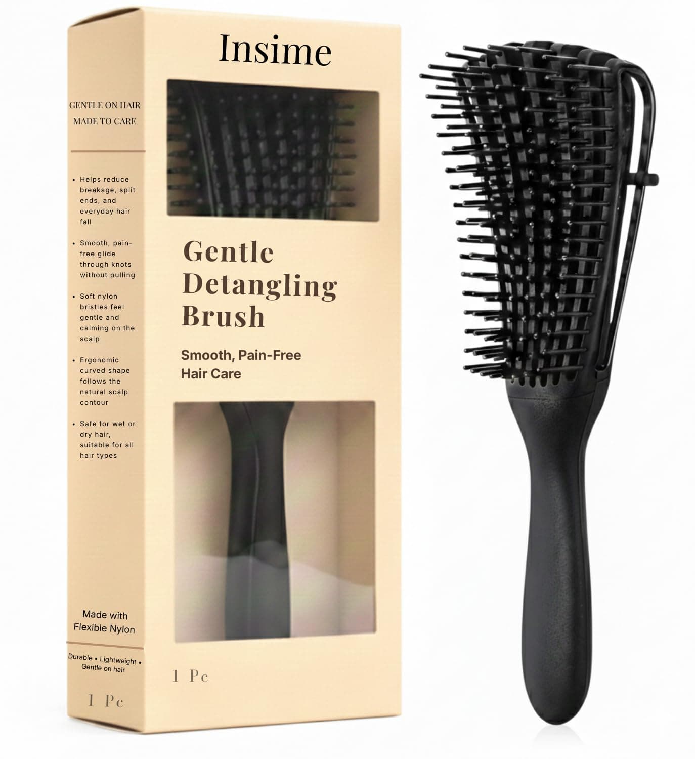 Detangler hair brush for curly hair comb for Women Men & Kids | Comb for curly wavy hair Pain Free hair detangling brush | Curl brush for hair styling Dry & Wet hair brush |