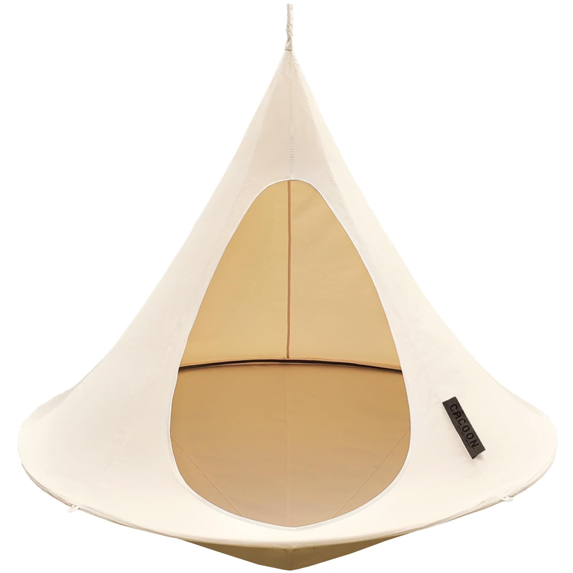 Vivere All Weather Polyester and Cotton Double Hammock Cacoon, Natural White