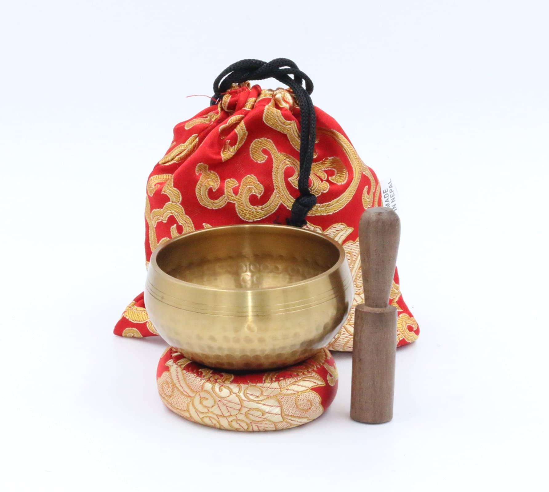 Tibetan Hand Hammered Singing Bowl-For Meditation, Yoga, Sound Therapy, Spiritual Healing, Prayer, Mind and Body Relaxation (3") (Red)