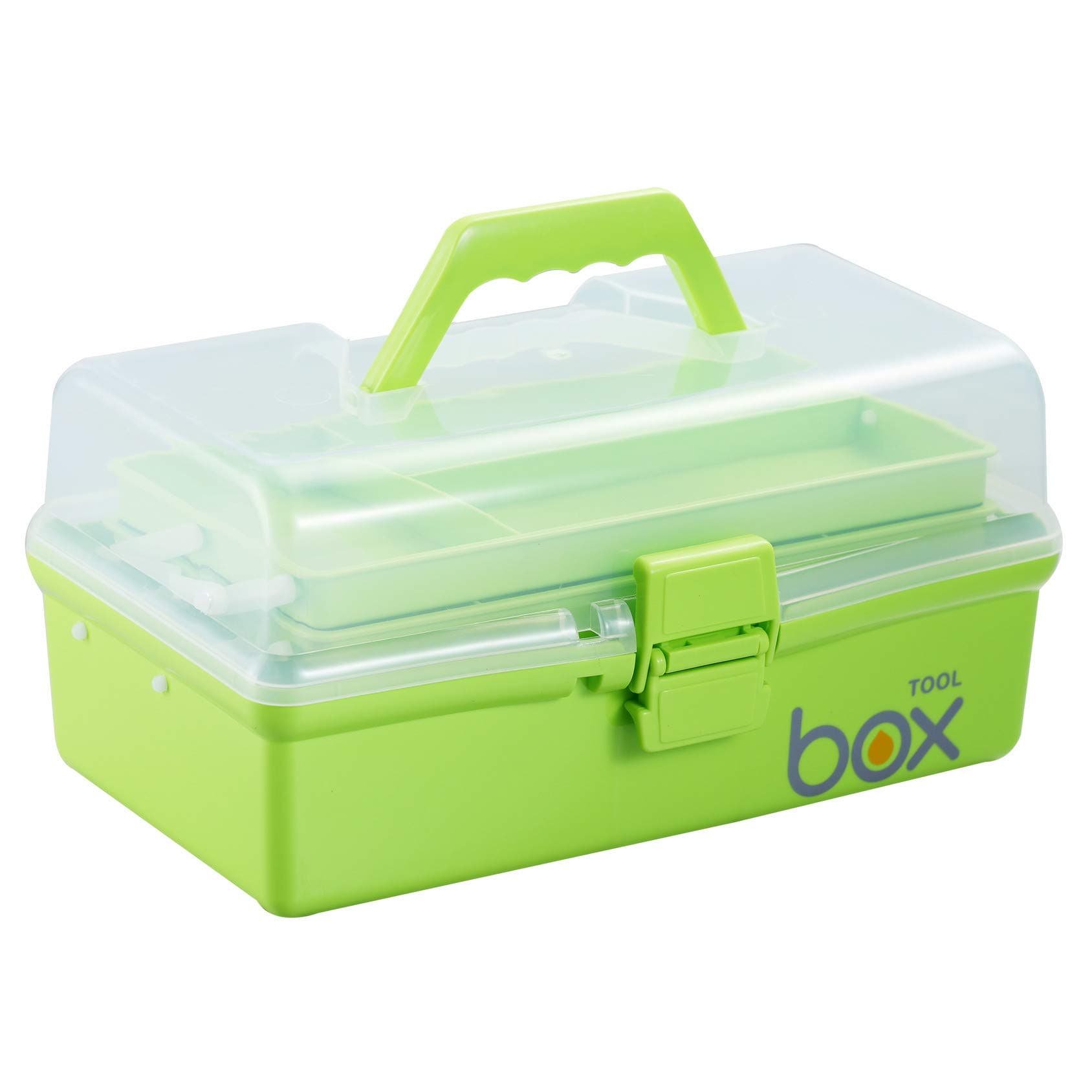Kinsorcai 12'' Three-Layer Clear Plastic Storage Box
