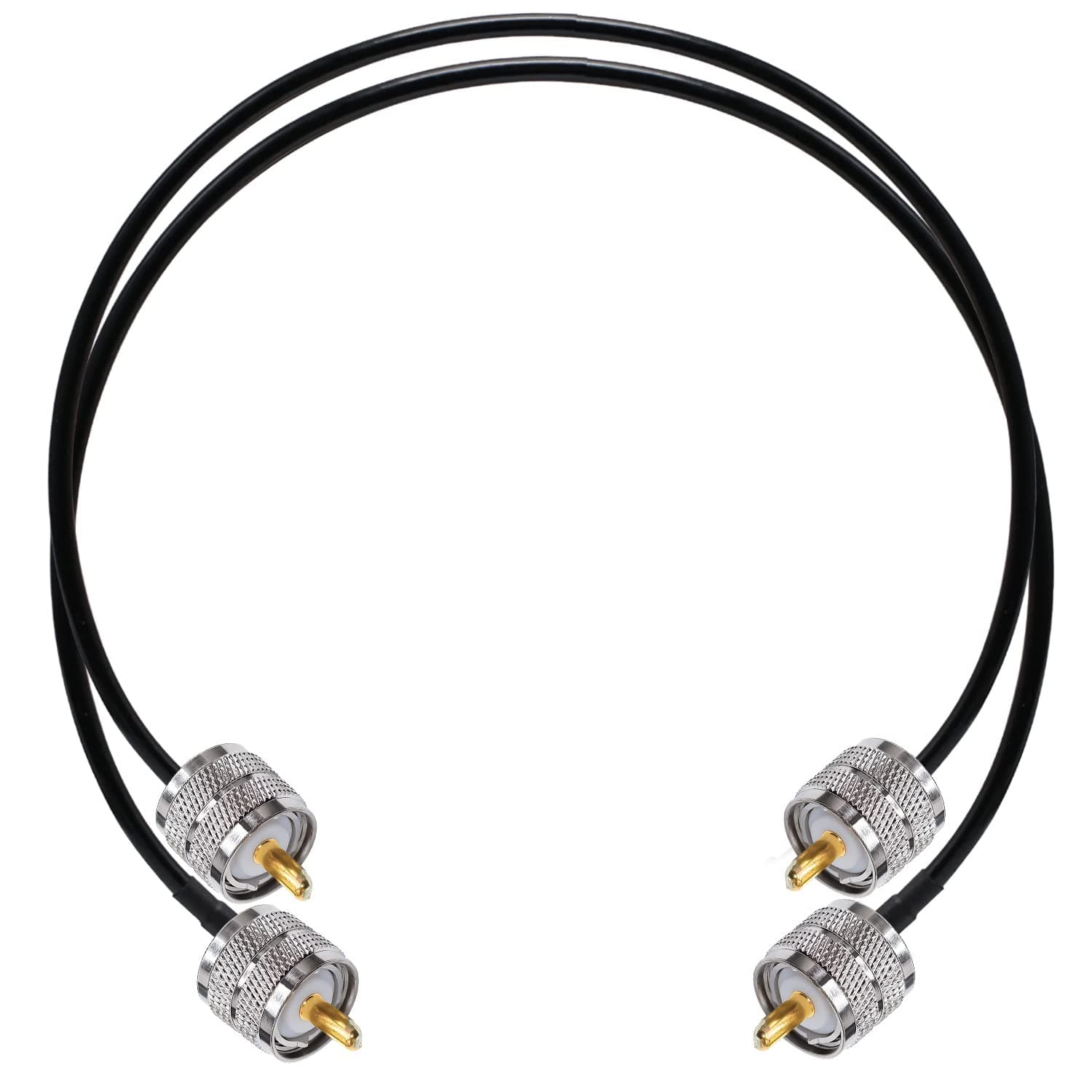 UHF Male to UHF Male Coaxial Cable 20inch 2pcs