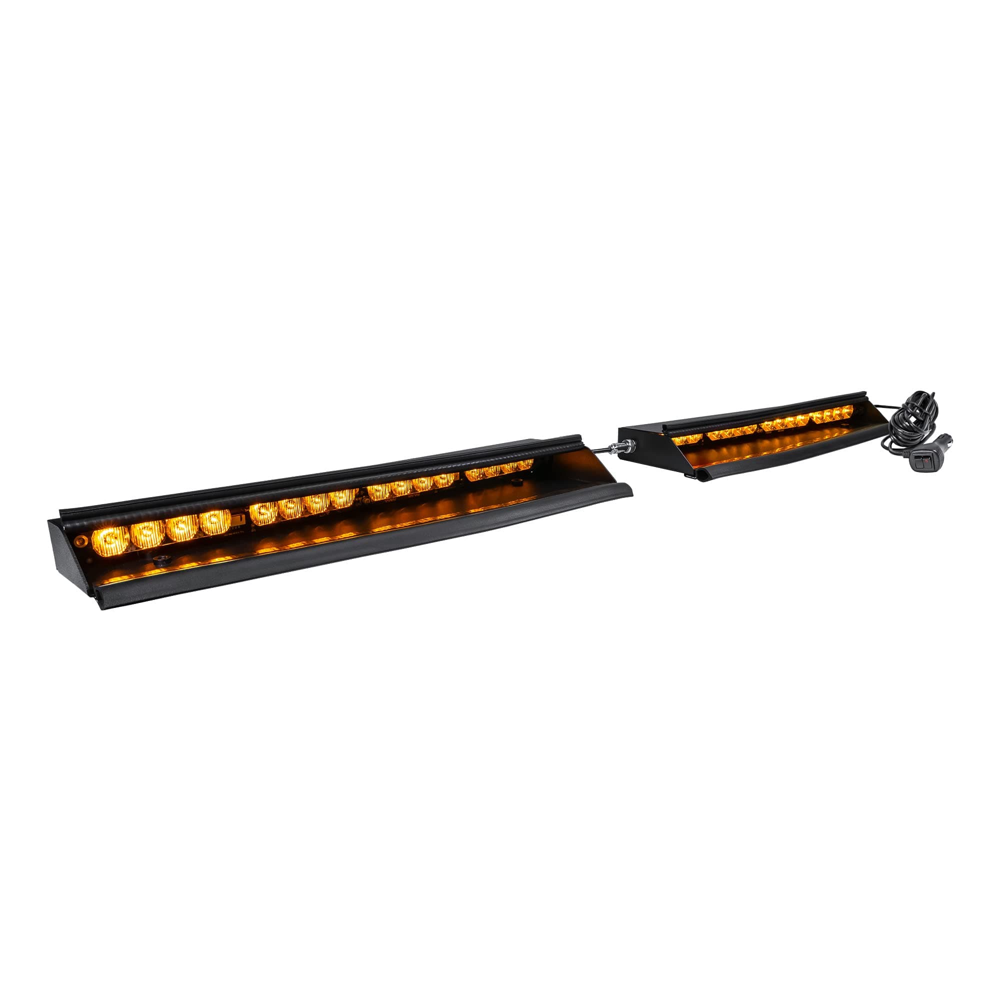 LAMPHUS SolarBlast 48W AMBER LED Warning Strobe Visor Light Bar [48 Flash Modes] [Plug-N-Play] [Universal Fit] Yellow Flashing Emergency Interior Visor Light Bar for Truck Vehicles