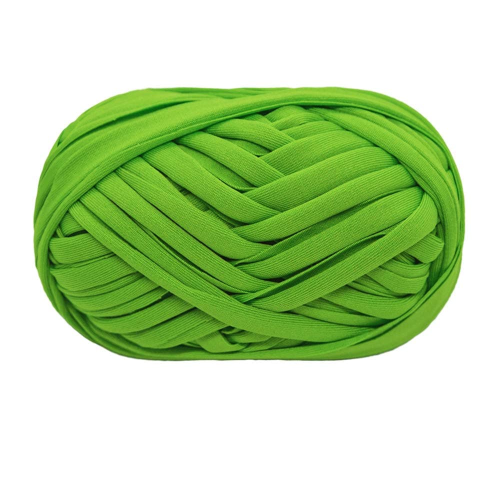 T-Shirt Yarn Knitting Yarn Fabric Crochet Cloth for Summer Hand DIY Bag Blanket Cushion Crocheting Projects 100g (#19 Green)