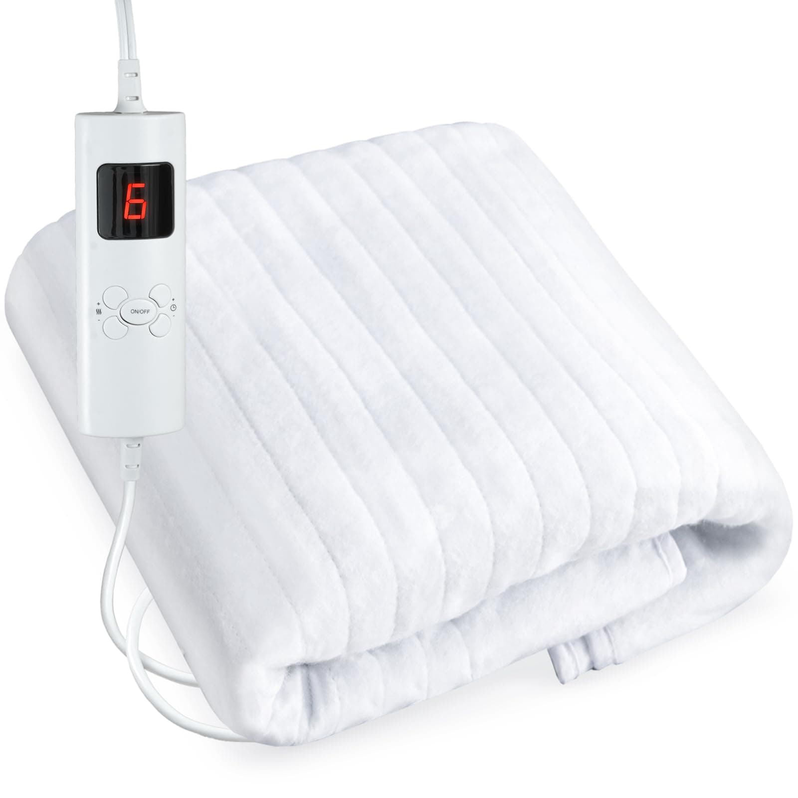 Massage Table Pads Warmer Six Heat Settings Electric Heating Pad (72.8" x 30"), Digital Heat Control Pad, Heated Mattress Pad w/Overheat Protection for Massage Bed & Spa,White Bed Warmer¡­