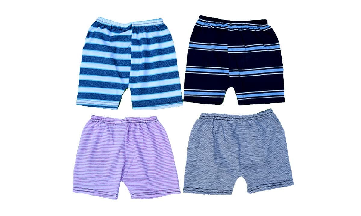Y S TOTEMIC Fashion and Designer Cotton Kids Shorts for Boys & Girls - Regular Fit Casual Short for Baby Girls and Baby Boys. (6-12 Months, Pack of 4) 4COLOUR