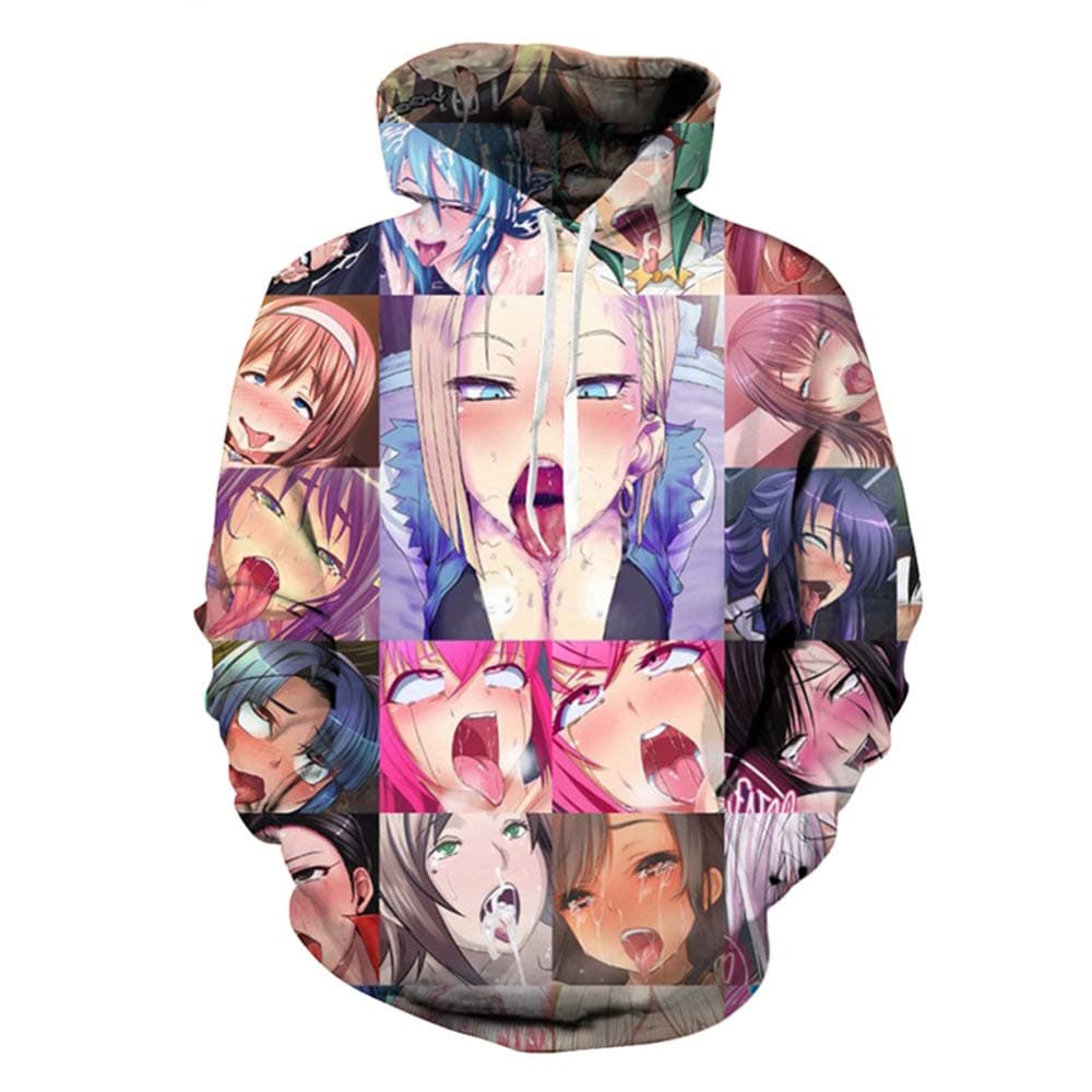WTZFHF Fashion 3D Unisex Hoodie Hooded Sweater Pullover Black And White Comics Anime Pullover Sweater Autumn And Winter Warm Long-Sleeved Sweater For Men And Women