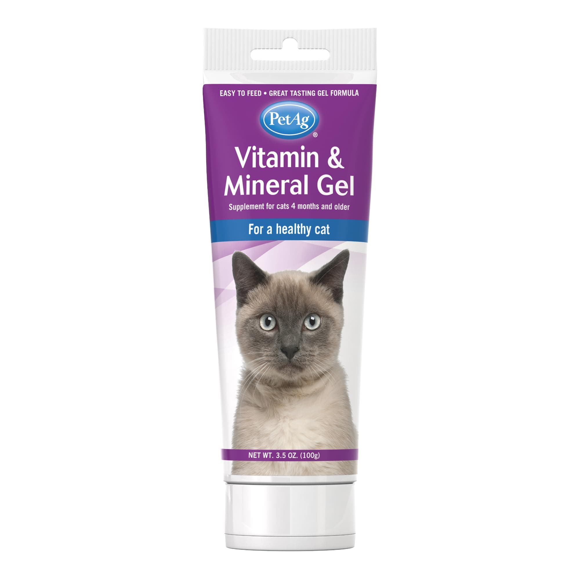 PetAg Vitamin and Mineral Gel Supplement for Cats | Provides Basic Daily Vitamins & Minerals | for Cats 4 Months and Older | Easy to Digest - 3.5 oz