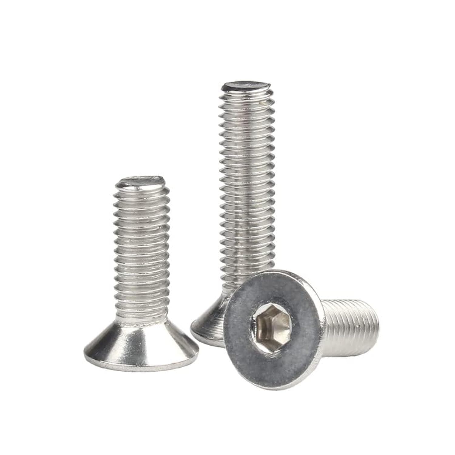 M6 x 50mm 20 Pcs Countersunk Bolts 304 Stainless Steel Hex Socket Cap Screw Flat Head Allen Bolts Machine Screws Fasteners