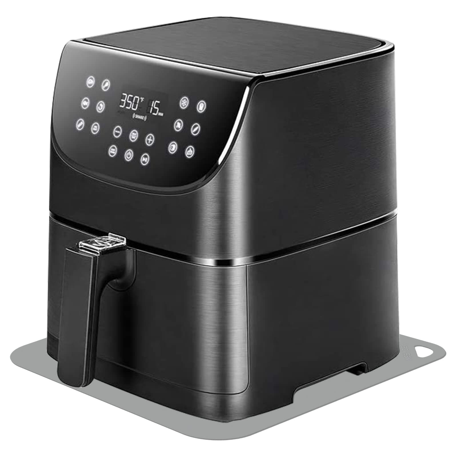 Heat Resistant Mat for Air Fryer Anti-slip mat for kitchen appliances, 1 Pcs Kitchen Countertop Heat Protector Mat Kitchen Hot Pads for Ninja Foodi Air Fryer, Coffee Maker(grey 14x14inch)