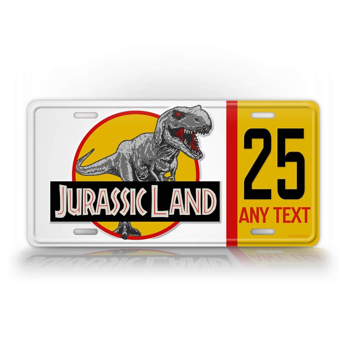 SignsAndTagsOnline Custom Jurassic Land License Plate Personalized Year and Text Wrangler Safari World Auto Tag