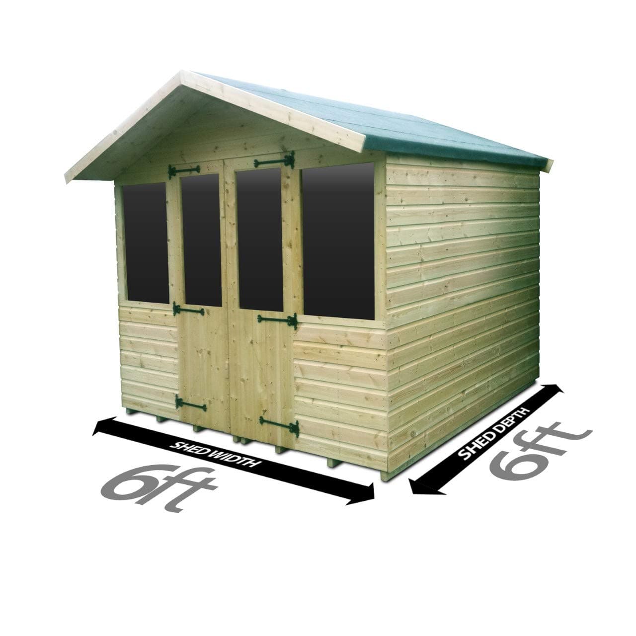 Total Sheds 6ft (1.8m) x 6ft (1.8m) Summer House Cabin Supreme Cabin