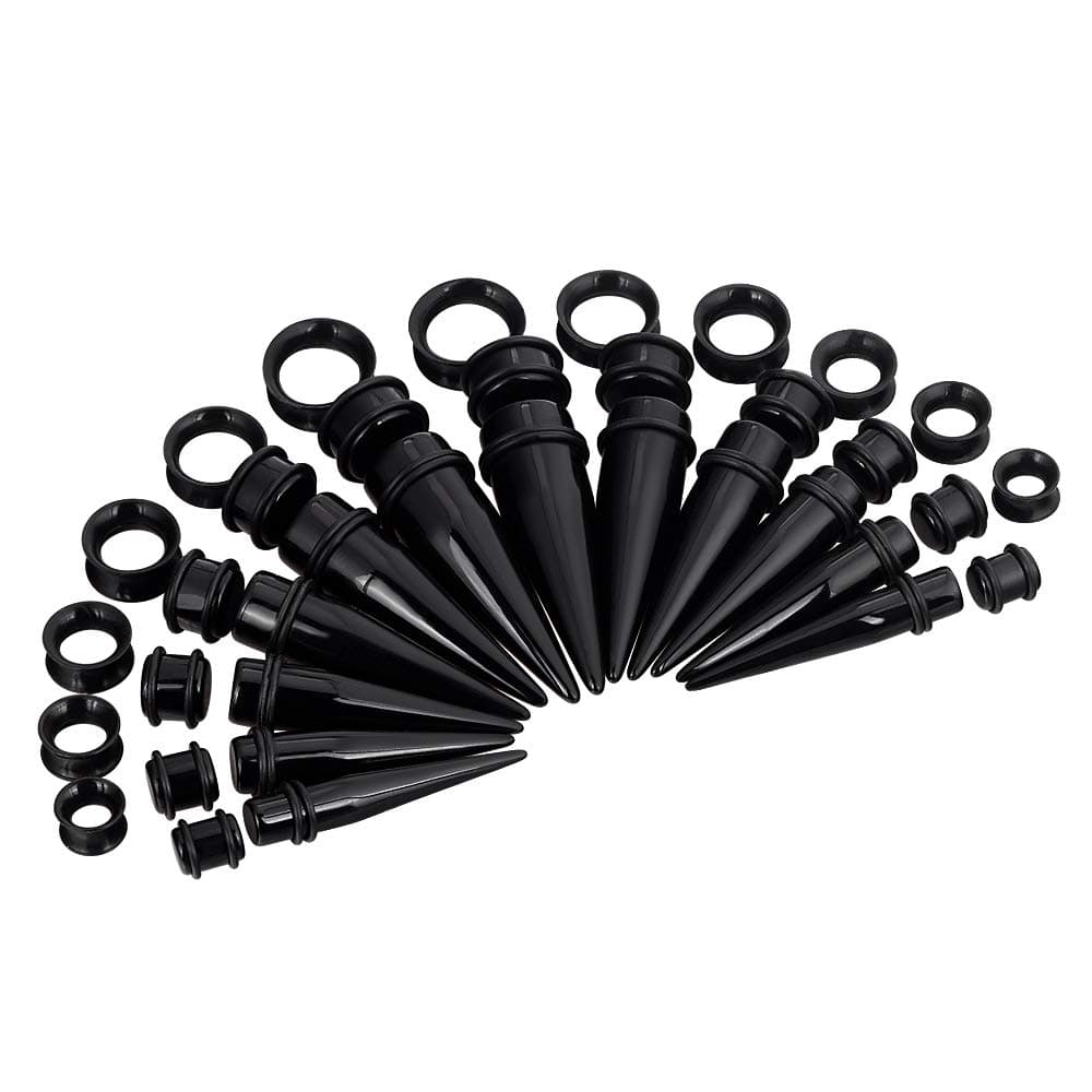 Oyaface 36 PCS Big Gauges Ear Stretching Kit 00G-20mm Acrylic Tapers Plugs Silicone Tunnels Piercing Set
