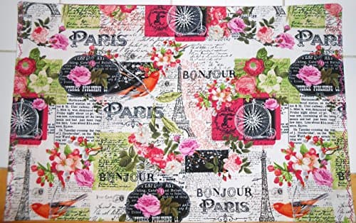 5pc Placemat and Table Runner Set, Parisian Spring Theme