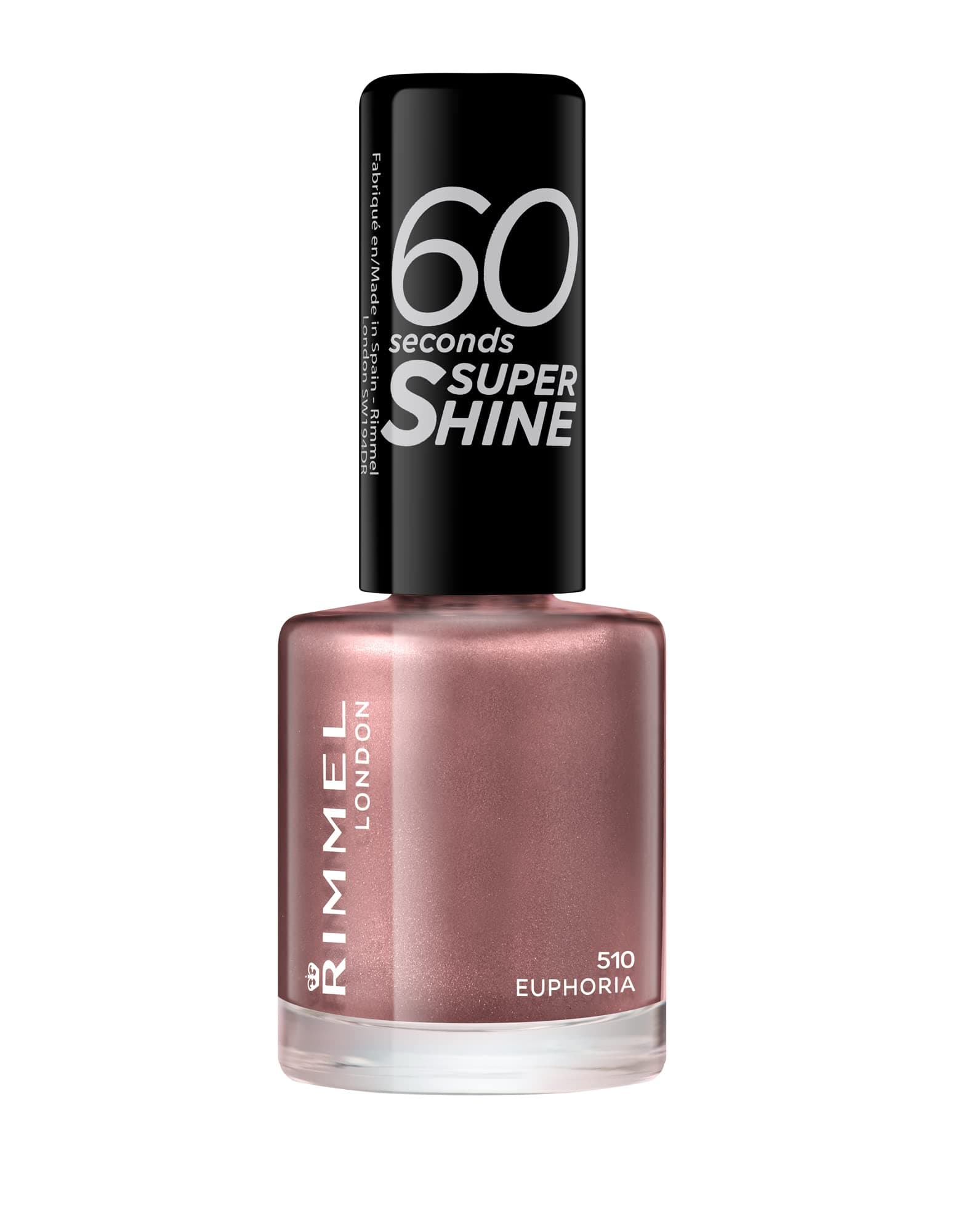 Rimmel 60 Seconds Super Shine Nail Polish - 8 ml, Euphoria nude/shimmer