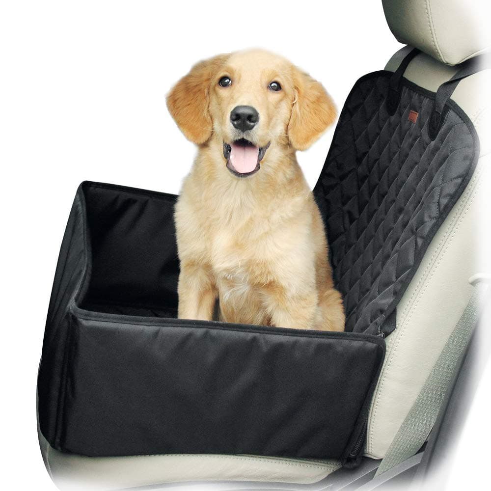 Dog Front Car Seat Covers - Dog Single Pet Seat Cover Seatbelt for SUV Van(100% Return Guarantee),Waterproof Protector Black Back Rear Dog Truck Booster Seat Cover,Vehicle Back Booster Carrier