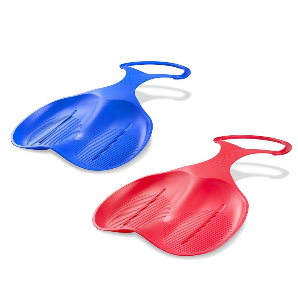 TuffGear Snow Sled Kids Sledge Toboggan Winter Outdoor Sport Skiing Board for Toddlers (Red+Blue)